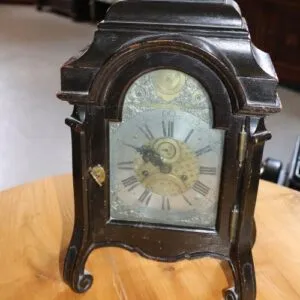 Antique mantel clock circa 1780 with thread suspension, W 25cm x D 17cm x H 42cm