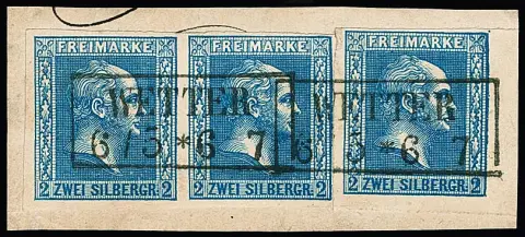 2 Sgr. blue, pair and single piece on luxury letter piece with ideal Ra2 "Wetter"