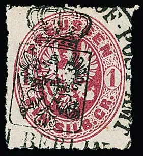 1 Sgr. carmin avec cachet de service clair de l'OPD Berlin, cabinet