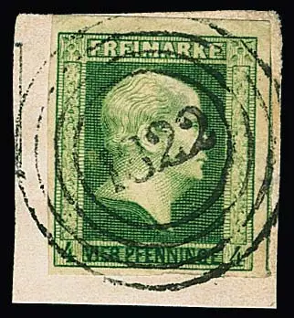 "1822" (Nohbollenbach), clear and centered strike of the rare Rhineland NS on choice letter piece 4 Pfge.