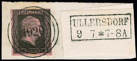 "1920" nebst Ra2 "Ullersdorf" klar auf Luxusbriefstück 1 Sgr.