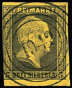 "1942" (Zantoch) clear and centered on 3 Sgr. black/yellow (touched on left). Certificate Jäschke-L., signed Ebel, Grobe, Kastaun