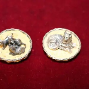 2 petits paniers avec chats, argent 925, poinçonné, poids total 27,8 grammes