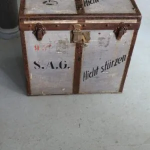 Kist koffer transportbox rond 1880, B 58cm x D 39cm x H 58cm