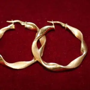 Boucles d'oreilles femme or 585, env. 4 grammes, Ø 4cm