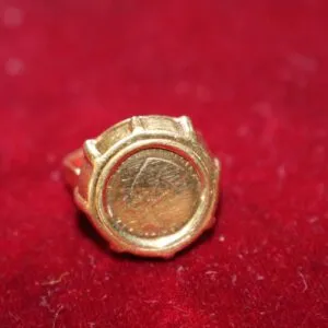 Bague avec pièce d'or, or 585, taille 53, env. 3,4 grammes