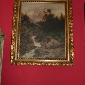 Ölgemälde im Prunkrahmen, Öl auf Leinwand um 1900, signiert, B 65cm x H 78cm