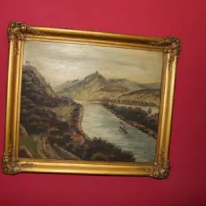 Huile sur panneau de fibres vers 1940, signée, L 72cm x H 61cm