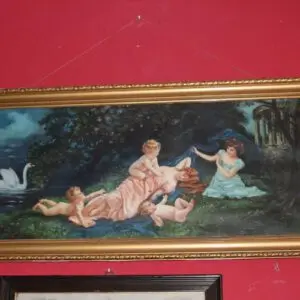 Image d'ange vers 1920 encadrée, L 130cm x H 64cm