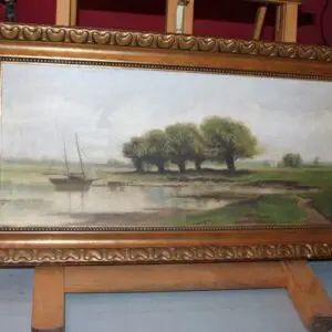 Peinture à l'huile vers 1900, huile sur toile, L 77cm x H 42cm