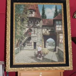 Peinture à l'huile vers 1940, signée, L 69cm x H 81cm