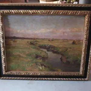 grande huile sur toile école de Munich signée Richard Kaiser 1911, huile sur toile, L 108cm x H 88cm