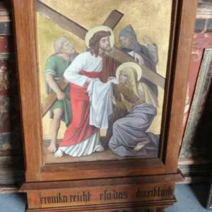 Tableau d'église en tôle peinte H 76cm x L 46cm