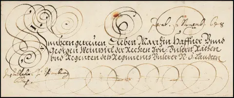 Vienna, 1648, decorative imperial letter with letterhead of Emperor Ferdinand III and signatures, large paper seal on reverse