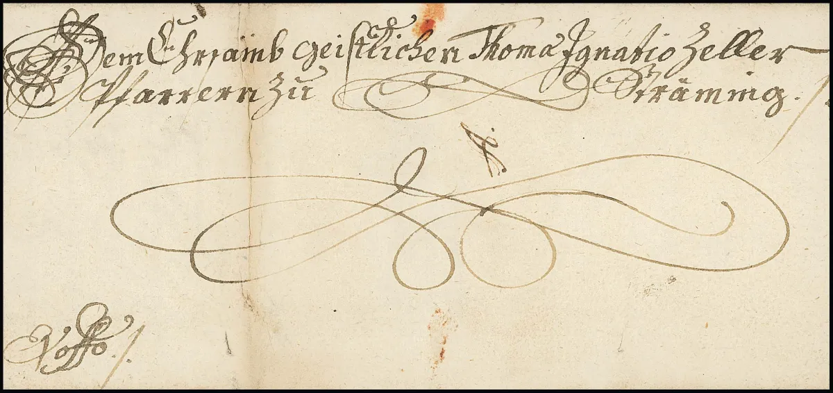 Vídeň, 1710, císařský dopis s hlavičkou císaře Františka Josefa I. a podpisy faráři ve Strämingu
