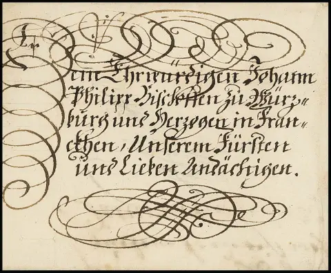 Vienna, 1721, imperial letter with content, letterhead and autograph signature of Emperor Charles VI, to Bishop Johann Philip of Würzburg, Duke of Franconia