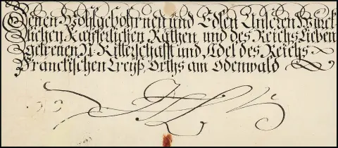 Vienna, 1729, imperial letter with beautifully calligraphed address, letterhead and autograph signature of Emperor Charles VI, large paper seal on reverse
