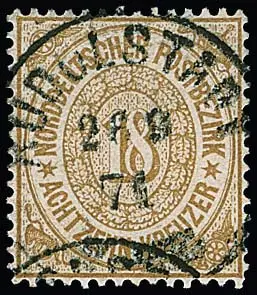 18 Kr. ockerbraun, weit überdurchschnittlich gut gezähntes Kabinettstück mit zentrischem K1 "Rudolstadt", sign. Pfenninger und Spalink mit Attest "vorzüglich…