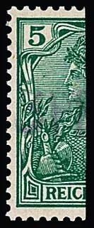 "3 PF" auf halbierter 5 Pfg. Germania, sogenanntes "VINETA-Provisorium" tadellos ungebraucht. Diese Marke gehört gerade in ungebrauchter Erhaltung zu den…