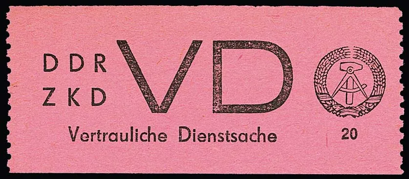 Dienst, Vertrauliche Dienstsachen des ZKD, 20 Pfg. schw./helllilarosa "VD", tadellos postfrisch, sign. Wittmann und Attest Weigelt, eine seltene Marke! Mi.…