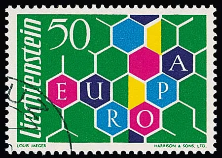 Europa 1960, Type II (réimpression), exemplaire impeccable avec cachet propre "Vaduz". Ce timbre est déjà difficile à trouver neuf sans charnière, les exemplaires oblitérés sont de grandes raretés, certificat photo Hoffner. Mi. 3500,- +
