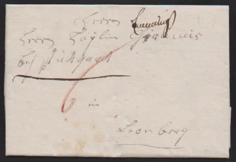 "Emmendingen", 1793, dépôt manuscrit sur lettre