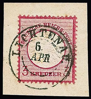 "Lichtenau", nachverw. K2 auf Kabinettbriefstück 3 Kr. gr. Brustschild