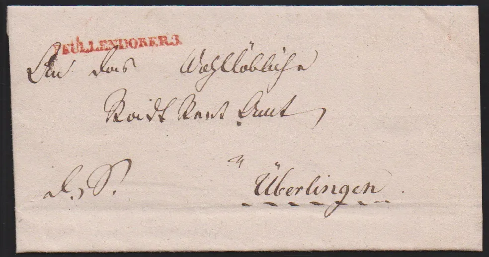 "Pfullendorf", (1790), handwritten dispatch "de Pfullendorf", and red L1 "PFULLENDORF.R.3" (letter used twice), on two letters