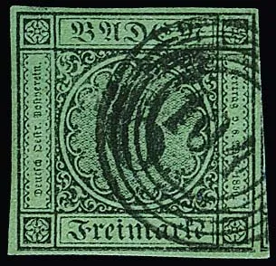 6 Kr. schw./gelbgrün (Nebenmarken) und 9 Kr. schw./rosa, je breitrandige Luxusstücke, sign. mit Befund Ferchenbauer