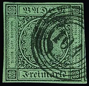 6 Kr. schw./gelbgrün (Nebenmarken) und 9 Kr. schw./rosa, je breitrandige Luxusstücke, sign. mit Befund Ferchenbauer