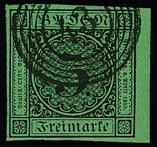 3 Kr. brun/vert, neuf valeurs souvent pleine marge à large marge, dont pièce de bord de luxe et NS rouge "150"