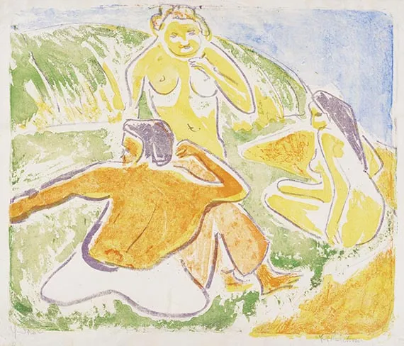 Ernst Ludwig Kirchner, Piknik koupajících se, 1909