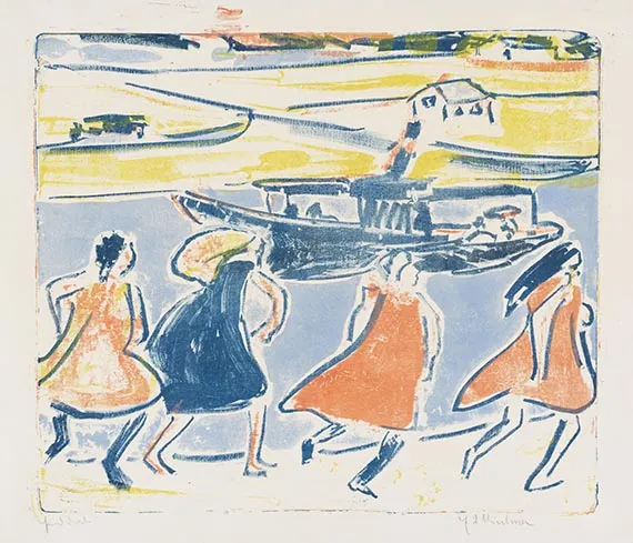 Ernst Ludwig Kirchner, Mädchen am Elbkai, 1909