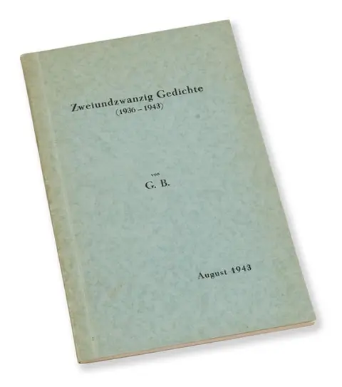 Gottfried Benn, Zweiundzwanzig Gedichte, 1943