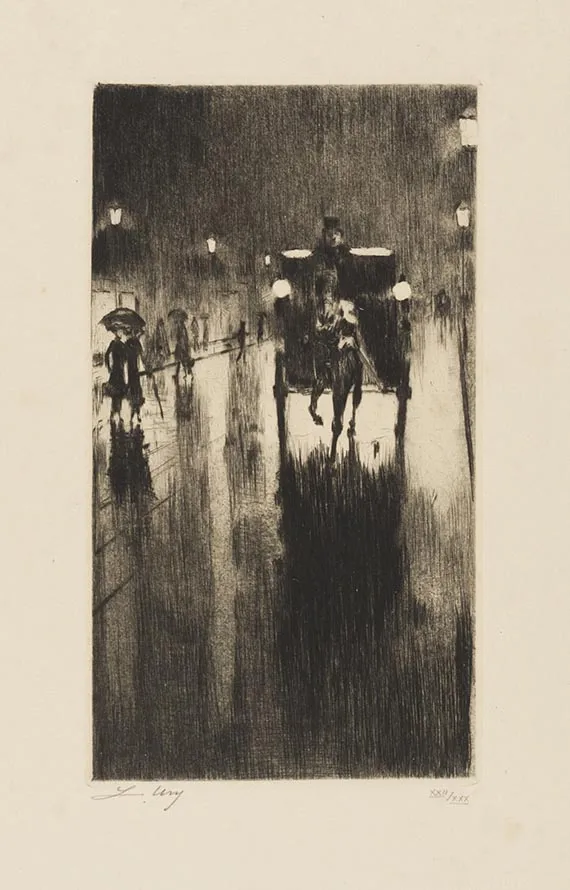 Lesser Ury, Berliner Impressionen. Sieben Radierungen. Ex. XXII (von 30) auf Japan
