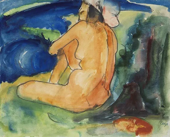 Max Kaus, Sitzende am Wasser, 1921