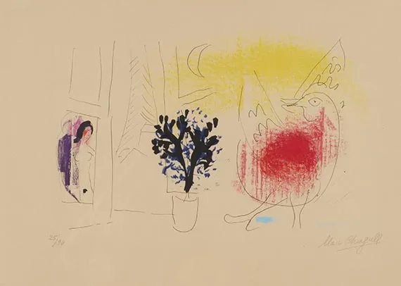 Marc Chagall, Le coq rouge, 1957