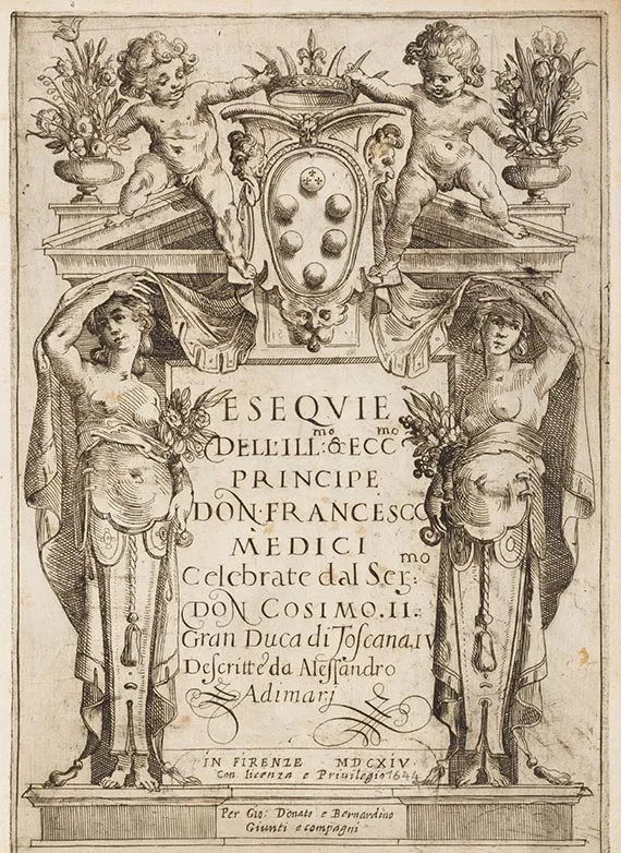 Alessandro Adimari, Esequie dell'illmo & eccmo Principe don Francesco