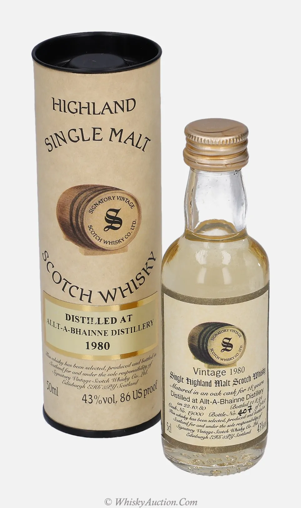 Allt - a - Bhainne 18 ans (22.10.1980 / 11.8.1999) – Signatory Vintage Scotch Whisky Co. Ltd.