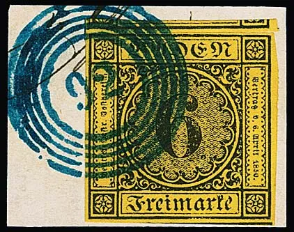 6 Kr. brown/yellow-orange, five mostly cabinet pieces with blue NS, some signed Stegmüller: "92"(2), "110", "125" and "130"
