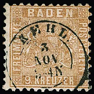 9 Kr. rötlich- und tiefbraun, ferner gelbbraun (diese etwas hell) und dunkelbraun (Kabinett, sign. Seeger), vier versch. Nuancen. Mi. 870,-