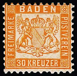 30 Kr. orange-jaune, pièce de cabinet postfr., expertise photo Stegmüller. Mi. 600,-