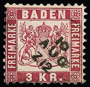 3 Kr. pink with unusual cancellation by adapted train stamp with only date and train number