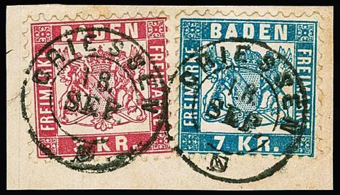 7 Kr. hellblau und 3 Kr. karmin auf Luxusbriefstück mit K2 "Griessen"