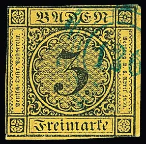 "126" (Schappach) en bleu sur 3 Kr. noir/jaune