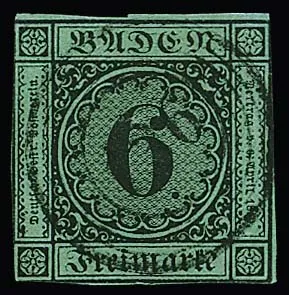 "126" (Schappach) in black clear and centered on 6 Kr., 1st edition (cut see photo), signed Englert with certificate