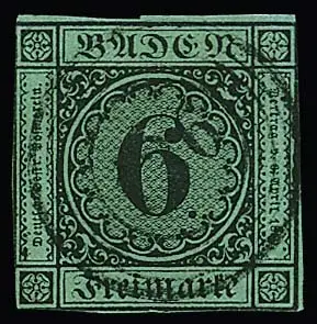 "126" (Schappach) en noir net et centré sur 6 Kr., 1re édition (coupe voir photo), signé Englert avec expertise