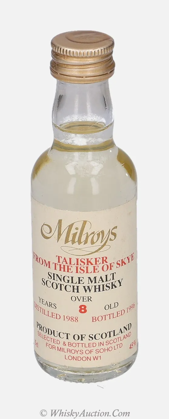 Talisker plus de 8 ans (1988 / 1996) – Milroy`s