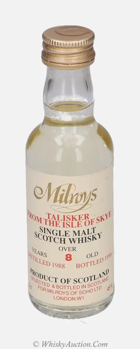 Talisker plus de 8 ans (1988 / 1996) – Milroy`s