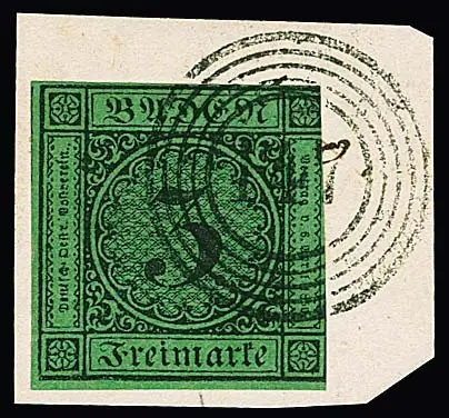 "147" (Uihlingen) klar auf Briefstück mit meist vollrandiger 3 Kr.